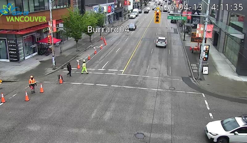Burrard St & W 4th Ave - East