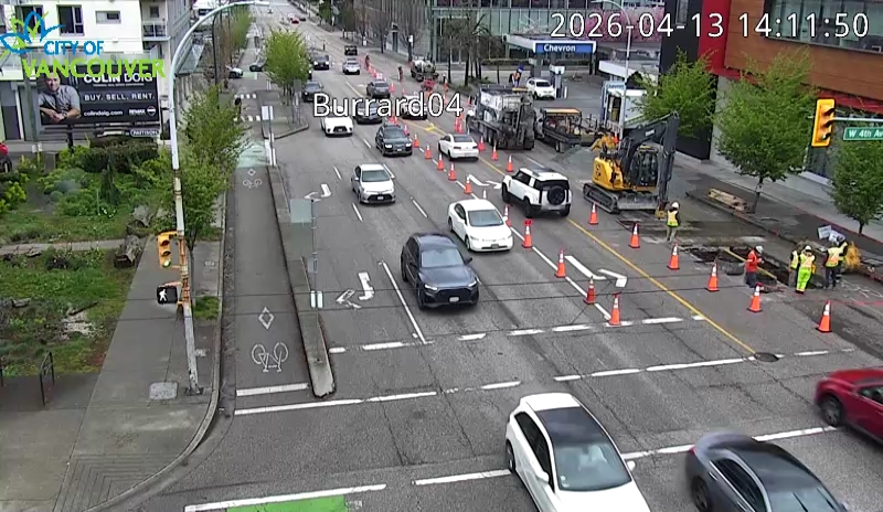 Burrard St & W 4th Ave - North
