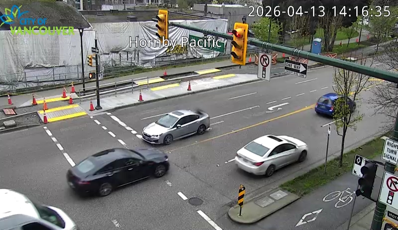 Hornby St and Pacific St - West